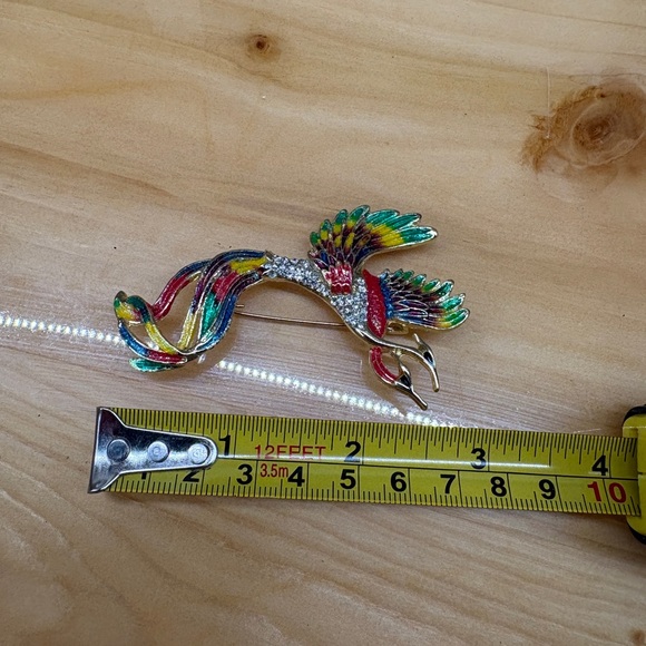 Rainbow Phoenix Rhinestone Brooch - Picture 4 of 5
